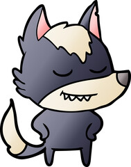 friendly cartoon wolf