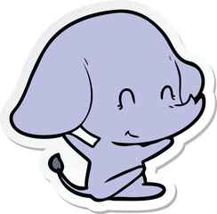 Obraz na płótnie Canvas sticker of a cute cartoon elephant