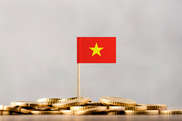 The Flag of Vietnam with Coins.