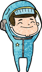 happy cartoon astronaut