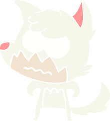 flat color style cartoon annoyed fox