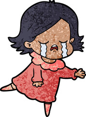 cartoon girl crying