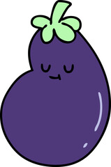 cartoon happy eggplant healthy vegetable