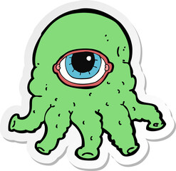 sticker of a cartoon alien head