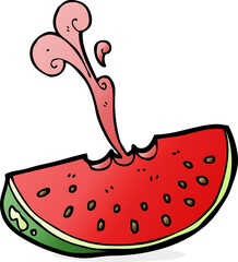 cartoon juicy squirting watermelon