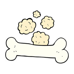 freehand drawn cartoon bone