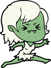 annoyed cartoon vampire girl