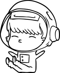 cartoon curious astronaut