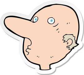 sticker of a cartoon balding man