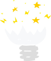 flat color style cartoon exploding light bulb