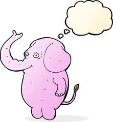 cartoon funny elephant with thought bubble