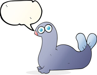 freehand drawn speech bubble cartoon seal