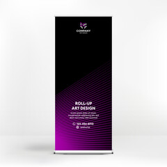 Roll-up design, geometric blue background for photos and text, creative design for presentations and conferences, seminars