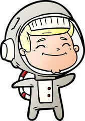 Obraz premium happy cartoon astronaut
