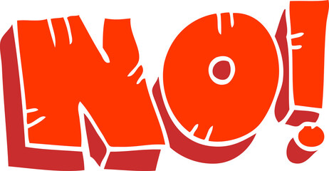 flat color illustration of NO! shout