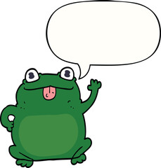 cartoon frog with speech bubble