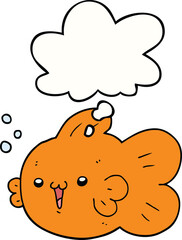cartoon fish with thought bubble