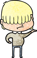 cartoon boy with untidy hair