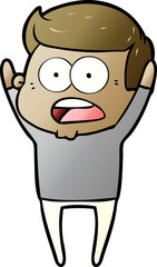 Obraz premium cartoon shocked man