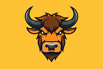 bull head vector illustration mascot logo