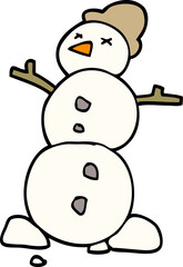 cartoon doodle snowman