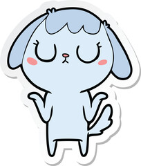 sticker of a cute cartoon dog