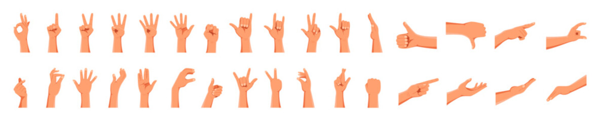 Human hands icons and symbols set vector illustration