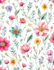 Fototapeta na wymiar Generative AI - Pattern di fiori, background floreale