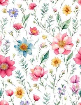 Generative AI - Pattern di fiori, background floreale