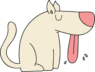 hand drawn quirky cartoon dog