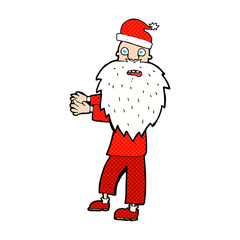 cartoon man in santa hat