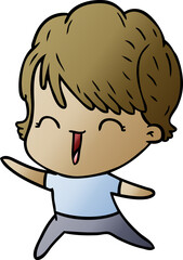 Obraz premium cartoon laughing woman