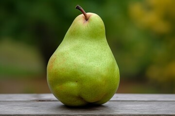 pear on a wooden table
