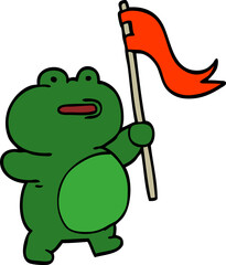 funny cartoon doodle frog