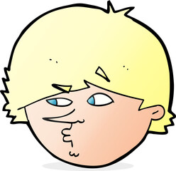 cartoon suspicious man