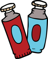 cartoon doodle paint tubes