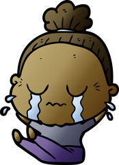 cartoon crying old lady