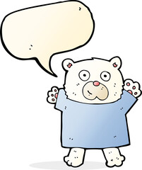 cartoon cute polar bear with speech bubble