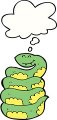 cartoon snake with thought bubble