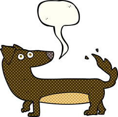 freehand drawn comic book speech bubble cartoon dog