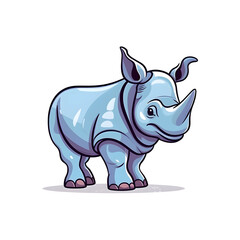 Fototapeta premium Bold and Cute: Delightful Rhino Edge Illustration