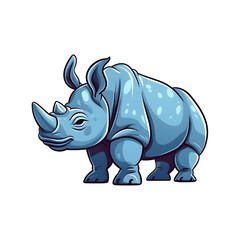 Bold and Cute: Delightful Rhino Edge Illustration