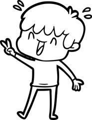 cartoon laughing boy