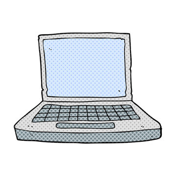 freehand drawn cartoon laptop computer