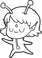 cartoon alien girl