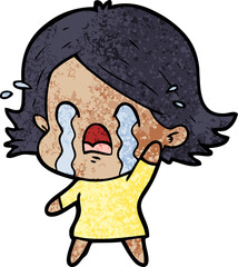 cartoon woman crying