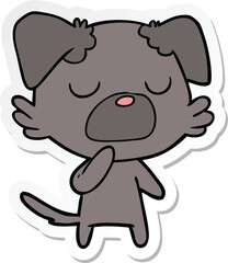 sticker of a cartoon dog
