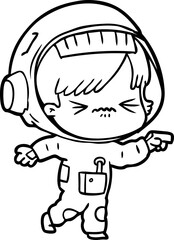 angry cartoon space girl