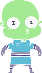 flat color style cartoon weird bald spaceman