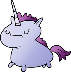 hand drawn gradient cartoon doodle of a magical unicorn